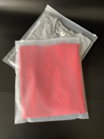 Sacs à fermeture éclair givrés imprimés sur mesure avec logo transparent sur le devant pour l'emballage de vêtements, sacs de rangement réutilisables pour la vente au détail