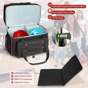 Bolsa de Almacenamiento para Bolas de Boliche con Ruedas Dobles y Compartimento Independiente para Zapatos - Product Image 4