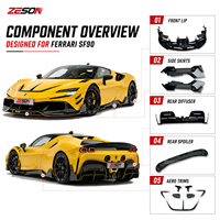 Kit de Carrocería Completo de Fibra de Carbono Seca Estilo MSY de ZESON para Ferrari SF90 Stradale Spider 2020+
