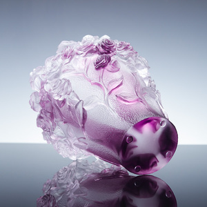 Piccolo ponte fatto a mano design creativi <span class=keywords><strong>per</strong></span> la casa di lusso <span class=keywords><strong>vaso</strong></span> di cristallo in rilievo <span class=keywords><strong>rosa</strong></span> camelia fiore oggetti in vetro <span class=keywords><strong>vaso</strong></span> di Liuli - Product Image 5