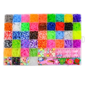 Grosir populer warna-warni anak-anak Diy Loom Band karet warna-warni karet gelang elastis Watch Band