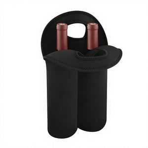 Ensemble de deux manchons isolants pour bouteilles de vin rouge avec poignée, plusieurs couleurs disponibles, portable pour l'extérieur - Product Image 2