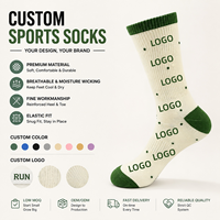Chaussettes de sport athlétiques unisexes en jacquard entièrement couvrantes avec logo personnalisé OEM, chaussettes de course en coton de créateur, chaussettes de compression pour le sport