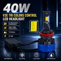 Ampoule de phare LED pour voiture SFIDA V3E TRI COULEURS 12V, super lumineuse, plug and play, H4 H7 H11 9005 9006