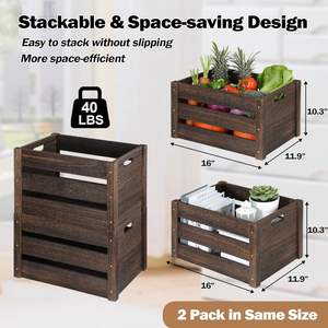 <span class=keywords><strong>Caisse</strong></span> <span class=keywords><strong>en</strong></span> bois rustique faite à la main avec poignées Grandes caisses <span class=keywords><strong>en</strong></span> bois durables pour boîte <span class=keywords><strong>en</strong></span> bois d'affichage - Product Image 2