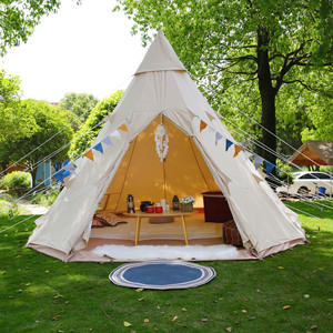 Lều Teepee Màu Trắng Vải Bạt Chống Thấm Nước 4M Chịu Lực Nặng Lều Nóng Teepee Lều Tiệc Tipi - Product Image 3
