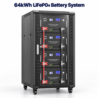 Système de stockage d'énergie LiFePO4 60 kWh à 4 niveaux, monté sur rack, 51,2 V 280 Ah 314 Ah, pour armoire 27U, pour solaire domestique