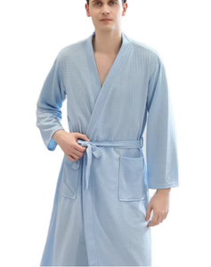 Women's Waffle Bathrobes for Spring Summer Quick-Drying Water-Absorbent Sweat Steaming Suits Nightgowns Men's Sauna Suits