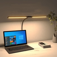 Lampe de table flexible à col de cygne réglable, protection oculaire, lampe de lecture pour architecte, double éclairage de travail LED