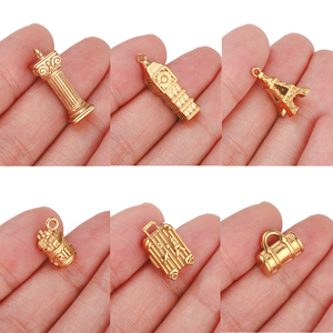Dijes de Edificios Famosos del Mundo en Acero Inoxidable, Pilar Romano, Big Ben, <span class=keywords><strong>Torre</strong></span> <span class=keywords><strong>Eiffel</strong></span>, Colgantes para Hacer Pulseras y Collares - Product Image 4