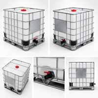 Réservoir IBC en HDPE de 1000 L avec cadre en acier, citerne IBC industrielle de 264 gallons, logo et couleur personnalisés pour le stockage de liquides en vrac