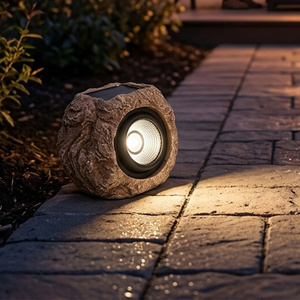 Luces <span class=keywords><strong>Solares</strong></span> para Jardín, Estilo Piedra Marrón, Iluminación Exterior para Caminos de Jardín, Césped, Patio y Paisajes, para Distribuidores - Product Image 3