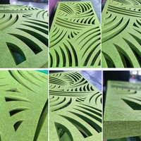 Panneau mural acoustique épais en PET HENGJIU, motif feuille sculpté en profondeur, pour projets commerciaux, fourni directement par l'usine