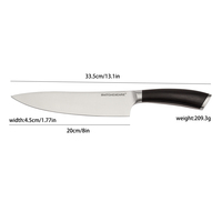 KITCHENCARE 2025 mango de madera de ébano cuchillos de cocina profesional 5cr15 Mov Chef cuchillo