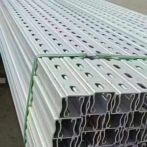 Supported Strut Channel 41X41X2.5mm Powder Coated with Ribs and Vibration-Resistant <b>Teeth</b> - Product Image 3