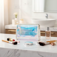 Sac de voyage cosmétique portable personnalisé en TPU imperméable et écologique avec fermeture éclair pour filles, vente en gros