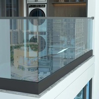 Sistem Railing Kaca Tanpa Bingkai Aluminium untuk Balkon, Tangga, Dek & Penggunaan Dalam/Luar Ruangan - Desain Modern Tahan Karat/Air