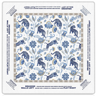 Tapis de protection de table silencieux antidérapant à motif léopard américain avec sac de transport pour tables de Mahjong, Poker, Dominos et jeux de société en famille
