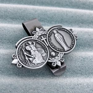 St Christopher And Our Lady Of The Highway Metal <b>Clip</b> Badge For <b>Car</b> Sunshade Decorative Pin Gift Zinc Alloy Buckle Type - Product Image 4