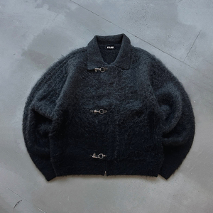 Vestes en mohair surdimensionnées tricotées sur mesure, de haute qualité, pour pompiers, avec boucle à fermoir homard, design tendance, vestes en mohair pour hommes - Product Image 1