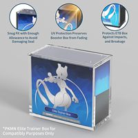 Boîtier acrylique transparent Geling à faible MOQ pour Elite Trainer Box (ETB) – Étui magnétique en acrylique transparent avec protection UV