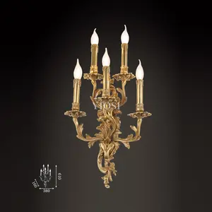 Lacquered brown antique brass outdoor garden wall lamp