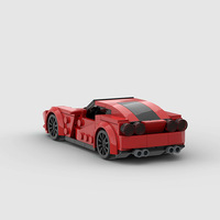 Kit de construction de mini voiture de sport rouge en briques, en stock, jouet de construction DIY avec manuel pour garçons et enfants