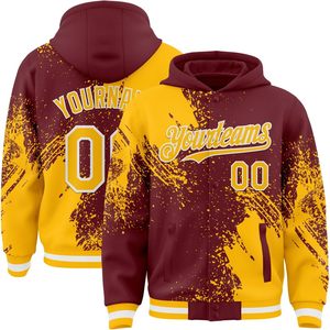Veste universitaire personnalisée unisexe réversible à capuche avec motif brodé, style baseball, entièrement boutonnée, coupe bomber, tailles S-5XL - Product Image 1