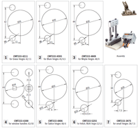 Tête d'alésage multi-broches 52-5.5/45-9.5mm |   Perceuse à charnière à tête unique |   Kit de perceuse de remplacement pour perceuse à charnières
