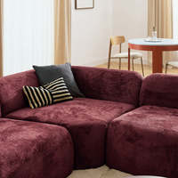 Luxuriöses Modernes Ecksofa-Set Weicher Stoff L-förmiges Modulares Ecksofa für Apartments Wohnzimmer Gepolstertes Hotel-Villa-Sofa