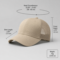 Casquette Trucker 6 Panneaux en Maille Respirante avec Logo Brodé Personnalisé, Réglable, Protection Solaire, Style Urbain, Unisexe, Sport et Plein Air