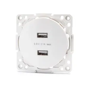 Adattatore da due prese USB, compatibile con gli standard europei, colore bianco, ideale per caricare dispositivi elettronici e - Product Image 1