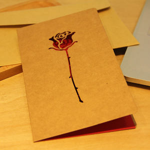 Grosir kartu Vintage untuk Hari Valentine disesuaikan kertas Kraft Laser Cut undangan pengakuan kartu Retro kartu ucapan - Product Image 4