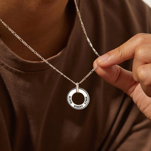 Collana per Papà con <span class=keywords><strong>Nomi</strong></span> dei Figli, Collana Personalizzata Incisa per Uomo, Regalo <span class=keywords><strong>di</strong></span> San Valentino Personalizzato per Papà, Gioielli per la Festa del Papà - Product Image 1