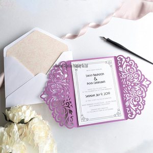 Enveloppes de <span class=keywords><strong>mariage</strong></span> découpées au laser, lot de 50 enveloppes, carte cadeau de luxe personnalisée, pour carte d'invitation, <span class=keywords><strong>a5</strong></span> - Product Image 1