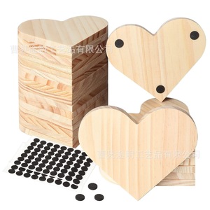 Posavasos de madera en forma de corazón, tapetes aislantes del calor de madera maciza para mesa, manualidades DIY, 10 Uds. Con almohadillas adhesivas - Product Image 1