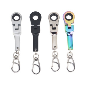 Llave de trinquete mini de 10 mm con cabeza flexible de color personalizado, anodizada, con llavero, herramienta de reparación manual ajustable - Product Image 4