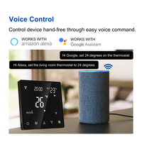 Kontrol Suara Alexa Termostat Tuya dengan Layar Kaca Termostat Pemanas Listrik untuk Termostat Wifi Kantor Rumah yang Dipasang di Dinding