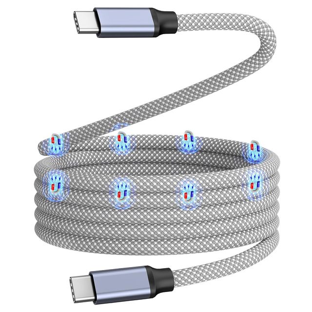 High Quality Bio Braided 240w Magnetic Usb a and C Magnet Usb Type C to Type C Cable Data Transfer Magnetic Charging Cable