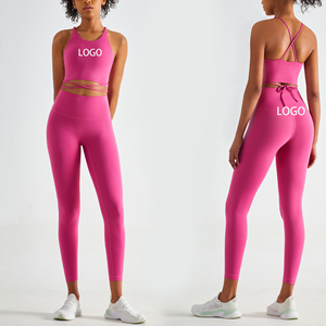 <strong>Tik</strong> <strong>Tok</strong> Hot Sell 2 Piece <strong>Set</strong> Sportswear Waist Strap Sports Bra Workout Running Gym Yoga <strong>Set</strong> Women Fitness Crothless Leggings <strong>Set</strong> - Product Image 1