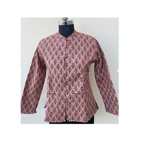 Tissé à la main réversible Indigo imprimé Kantha veste Vintage matelassé coton veste broderie décoration tricoté XL automne personnalisé - Product Image 4