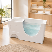 Baignoire bébé autoportante en acrylique avec fenêtre en verre visible, baignoire spa pour nourrissons, baignoire de natation pour bébé