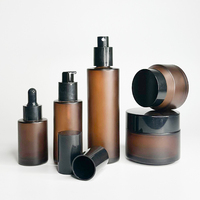 Flacons compte-gouttes en verre ambré pour huile capillaire, flacons pulvérisateurs à pompe, contenants cosmétiques, emballages