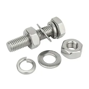 High Quality M4 M5 M6 M8 M10 M12 M16 304 Stainless Steel Screw Nut Outer Hexagon Bolt Set