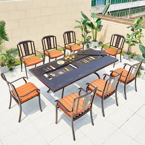 <span class=keywords><strong>de</strong></span> salle à manger 6-8 <span class=keywords><strong>personnes</strong></span> Mobilier moderne en aluminium pour l'extérieur Chaise <span class=keywords><strong>et</strong></span> <span class=keywords><strong>table</strong></span> <span class=keywords><strong>de</strong></span> barbecue pour restaurant - Product Image 2