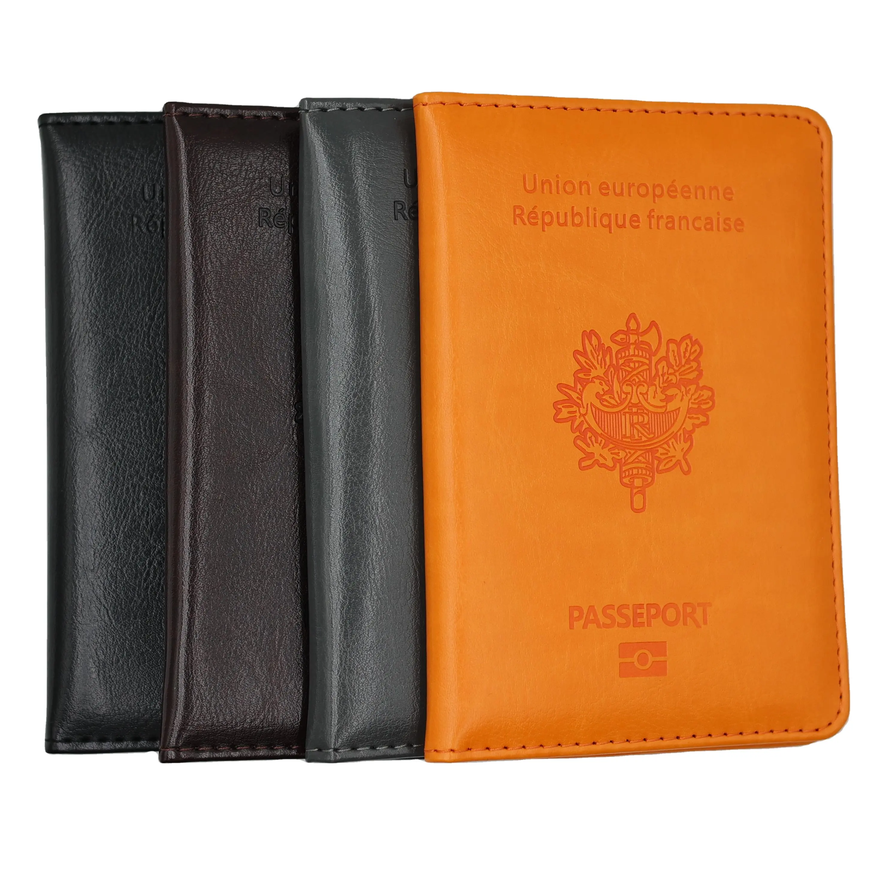 Porta passaporto francese in pelle morbida pelle PU passaporto personalizzabile in PVC trasparente sottile custodia per passaporto lucida