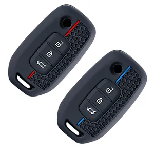 Étui de clé en silicone pour <span class=keywords><strong>Renault</strong></span> Kwid 2023 Trafic Clio Kadjar Clio 5 Captur Arkana Sandero Stepway Logan <span class=keywords><strong>Twingo</strong></span> - Product Image 3