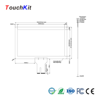 Écran tactile capacitif projeté TouchKit 21,5 pouces pour borne de libre-service avec contrôleur USB/RS232/IIC