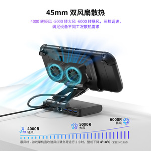 Console portable SD009 PRO ROG Ally <span class=keywords><strong>Steam</strong></span> <span class=keywords><strong>Deck</strong></span> à taux de rafraîchissement élevé, refroidissement à double ventilateur réglable sur trois vitesses, extension métallique pour le gaming - Product Image 2