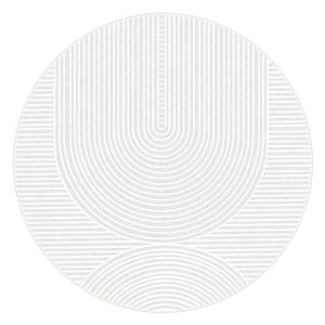 Alfombra redonda de lujo ligero, diseño moderno a rayas, tapete acolchado para sala de estar, dormitorio, vestidor - Product Image 3